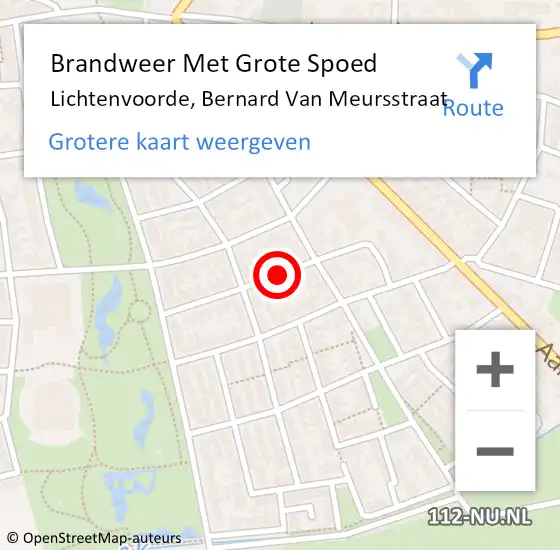 Locatie op kaart van de 112 melding: Brandweer Met Grote Spoed Naar Lichtenvoorde, Bernard Van Meursstraat op 16 december 2016 12:44