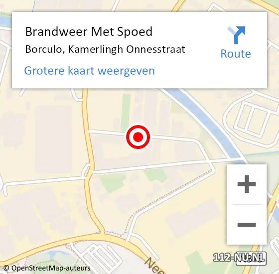 Locatie op kaart van de 112 melding: Brandweer Met Spoed Naar Borculo, Kamerlingh Onnesstraat op 16 december 2016 15:22