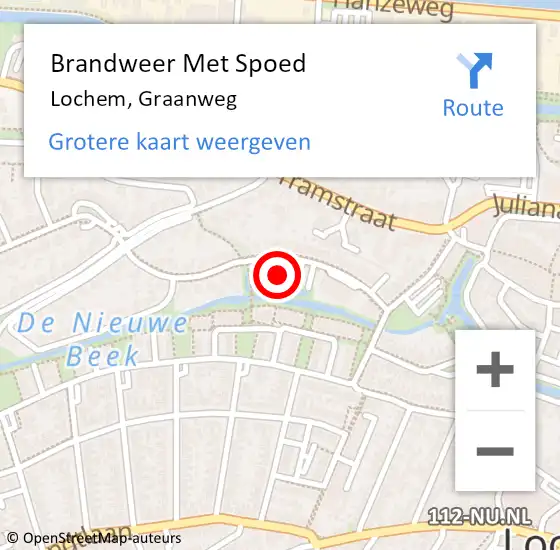 Locatie op kaart van de 112 melding: Brandweer Met Spoed Naar Lochem, Graanweg op 16 december 2016 15:41