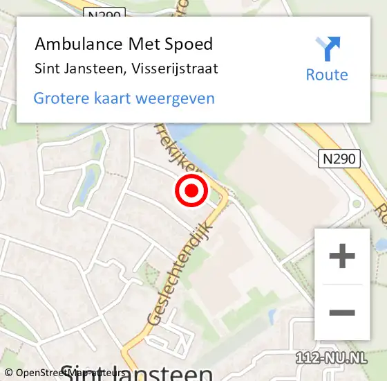Locatie op kaart van de 112 melding: Ambulance Met Spoed Naar Sint Jansteen, Visserijstraat op 16 december 2016 15:50