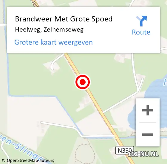 Locatie op kaart van de 112 melding: Brandweer Met Grote Spoed Naar Heelweg, Zelhemseweg op 16 december 2016 15:55