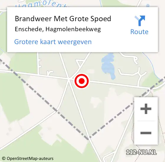 Locatie op kaart van de 112 melding: Brandweer Met Grote Spoed Naar Enschede, Hagmolenbeekweg op 16 december 2016 16:13