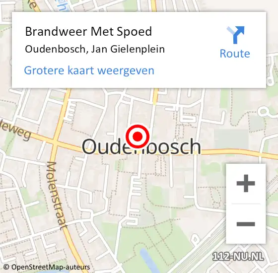 Locatie op kaart van de 112 melding: Brandweer Met Spoed Naar Oudenbosch, Jan Gielenplein op 16 december 2016 17:10