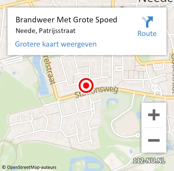 Locatie op kaart van de 112 melding: Brandweer Met Grote Spoed Naar Neede, Patrijsstraat op 4 januari 2014 18:12