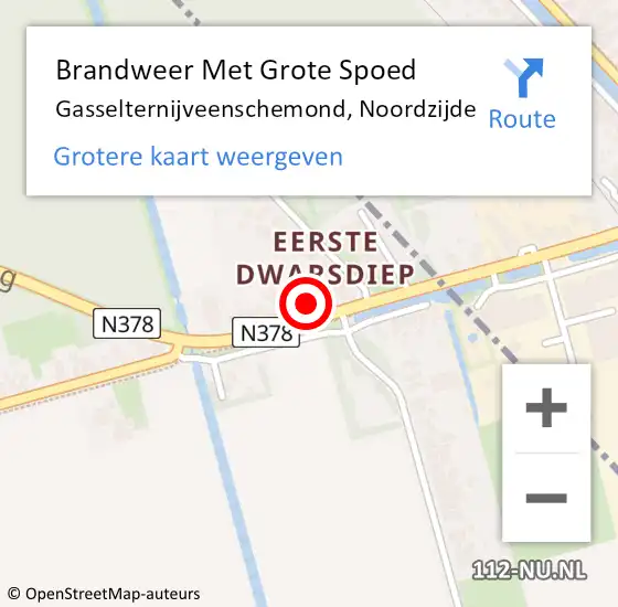 Locatie op kaart van de 112 melding: Brandweer Met Grote Spoed Naar Gasselternijveenschemond, Noordzijde op 16 december 2016 17:37