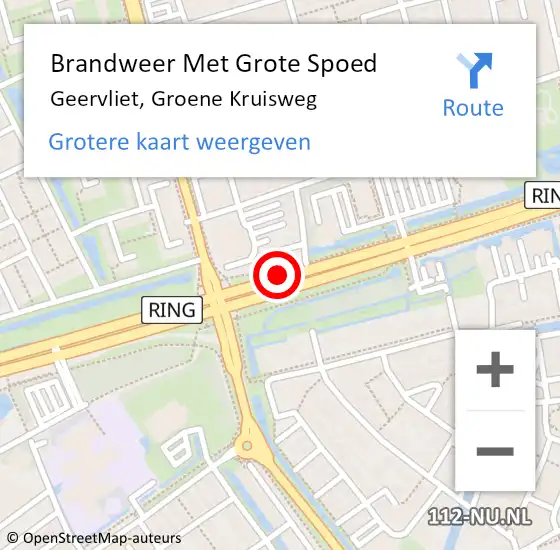 Locatie op kaart van de 112 melding: Brandweer Met Grote Spoed Naar Geervliet, Groene Kruisweg op 16 december 2016 17:47