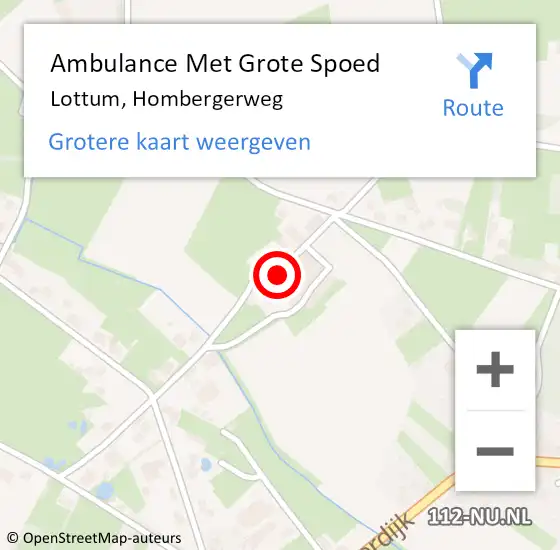 Locatie op kaart van de 112 melding: Ambulance Met Grote Spoed Naar Lottum, Hombergerweg op 4 januari 2014 18:18