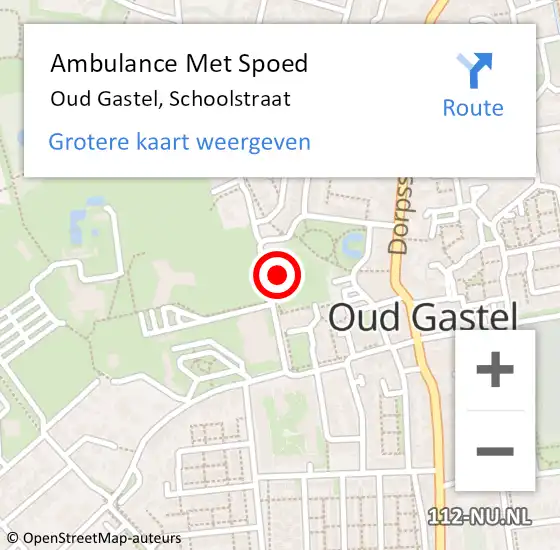 Locatie op kaart van de 112 melding: Ambulance Met Spoed Naar Oud Gastel, Schoolstraat op 16 december 2016 19:20