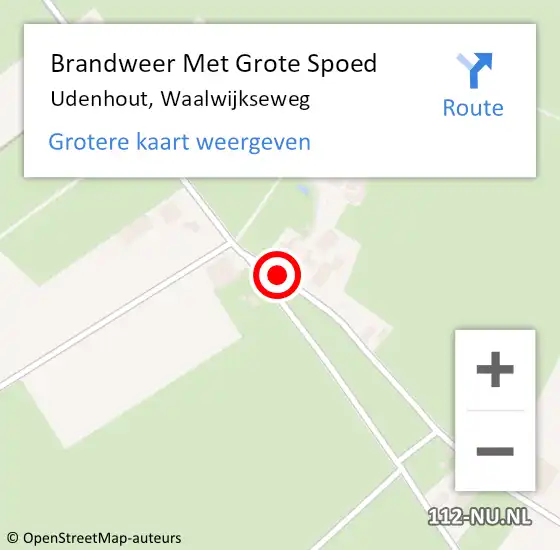 Locatie op kaart van de 112 melding: Brandweer Met Grote Spoed Naar Udenhout, Waalwijkseweg op 16 december 2016 19:45