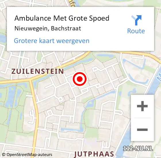 Locatie op kaart van de 112 melding: Ambulance Met Grote Spoed Naar Nieuwegein, Bachstraat op 16 december 2016 19:45