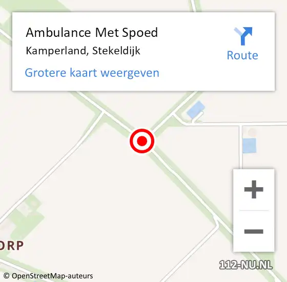 Locatie op kaart van de 112 melding: Ambulance Met Spoed Naar Kamperland, Stekeldijk op 16 december 2016 20:47