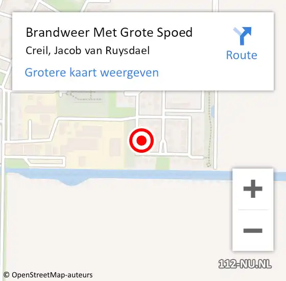 Locatie op kaart van de 112 melding: Brandweer Met Grote Spoed Naar Creil, Jacob van Ruysdael op 4 januari 2014 18:56