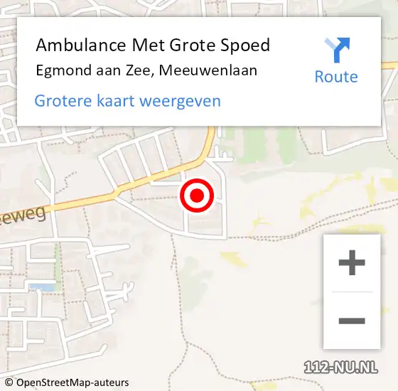 Locatie op kaart van de 112 melding: Ambulance Met Grote Spoed Naar Egmond aan Zee, Meeuwenlaan op 16 december 2016 23:29