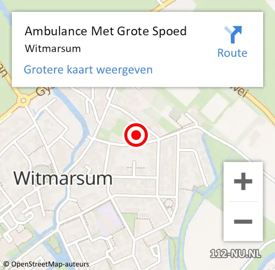 Locatie op kaart van de 112 melding: Ambulance Met Grote Spoed Naar Witmarsum op 16 december 2016 23:40