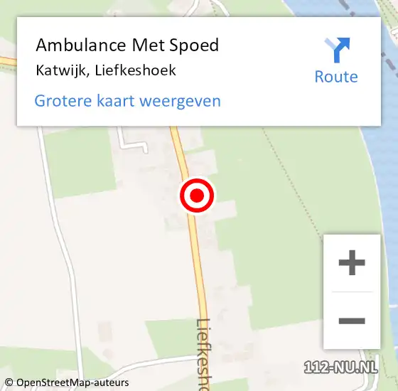 Locatie op kaart van de 112 melding: Ambulance Met Spoed Naar Katwijk, Liefkeshoek op 4 januari 2014 19:03