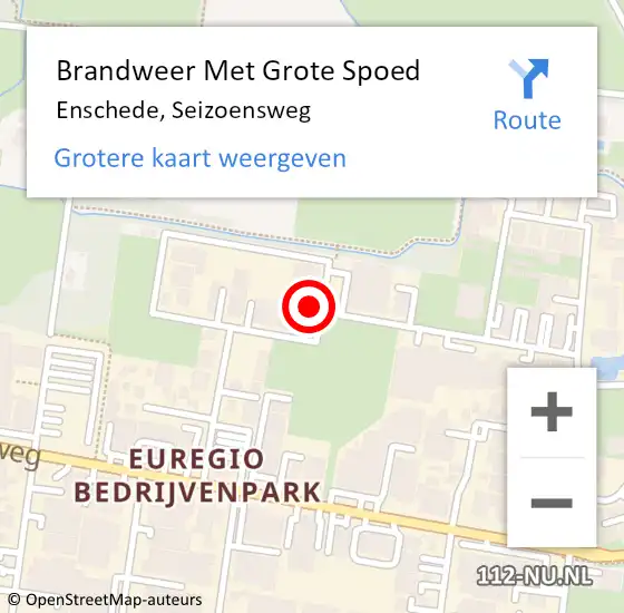 Locatie op kaart van de 112 melding: Brandweer Met Grote Spoed Naar Enschede, Seizoensweg op 17 december 2016 03:50