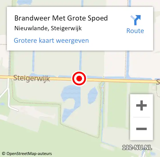Locatie op kaart van de 112 melding: Brandweer Met Grote Spoed Naar Nieuwlande, Steigerwijk op 17 december 2016 05:21