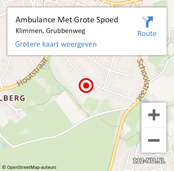 Locatie op kaart van de 112 melding: Ambulance Met Grote Spoed Naar Klimmen, Grubbenweg op 4 januari 2014 19:30