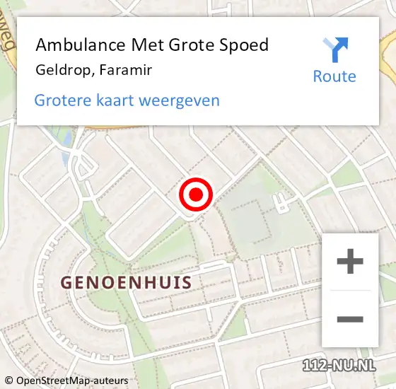 Locatie op kaart van de 112 melding: Ambulance Met Grote Spoed Naar Geldrop, Faramir op 17 december 2016 08:57