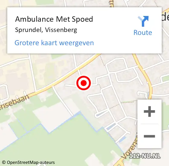 Locatie op kaart van de 112 melding: Ambulance Met Spoed Naar Sprundel, Vissenberg op 17 december 2016 09:51