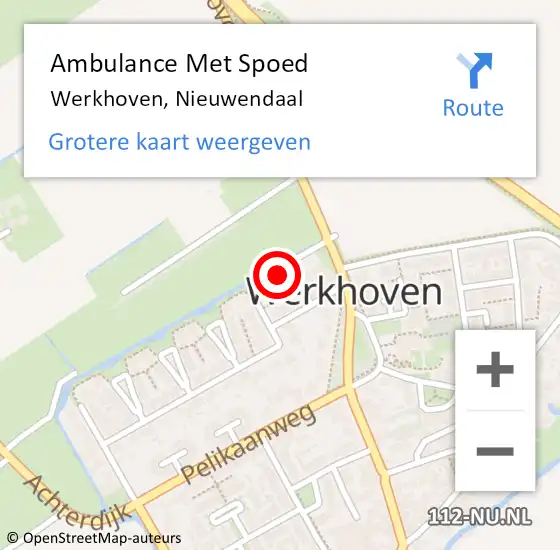 Locatie op kaart van de 112 melding: Ambulance Met Spoed Naar Werkhoven, Nieuwendaal op 17 december 2016 10:22