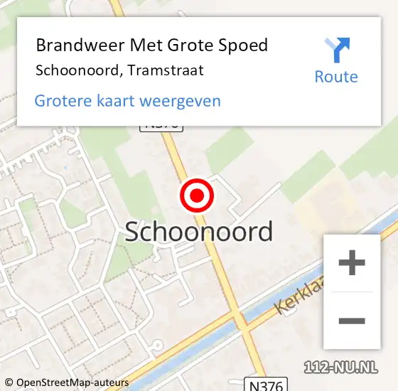 Locatie op kaart van de 112 melding: Brandweer Met Grote Spoed Naar Schoonoord, Tramstraat op 17 december 2016 10:38