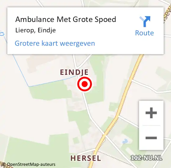 Locatie op kaart van de 112 melding: Ambulance Met Grote Spoed Naar Lierop, Eindje op 17 december 2016 11:06