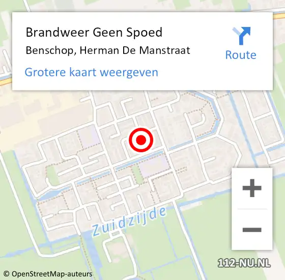 Locatie op kaart van de 112 melding: Brandweer Geen Spoed Naar Benschop, Herman De Manstraat op 17 december 2016 12:37