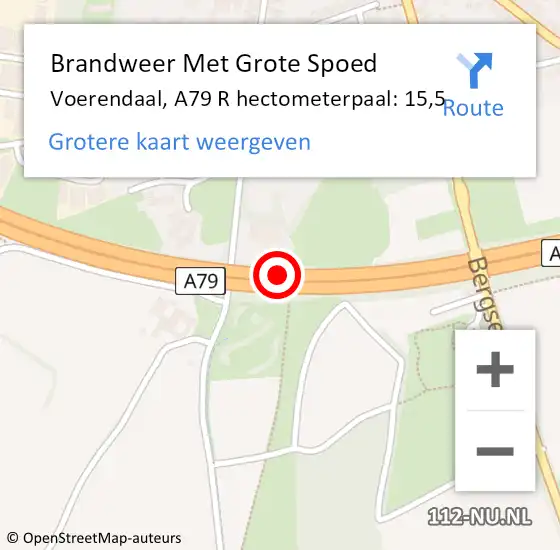 Locatie op kaart van de 112 melding: Brandweer Met Grote Spoed Naar Voerendaal, A79 L hectometerpaal: 14,5 op 17 december 2016 13:24