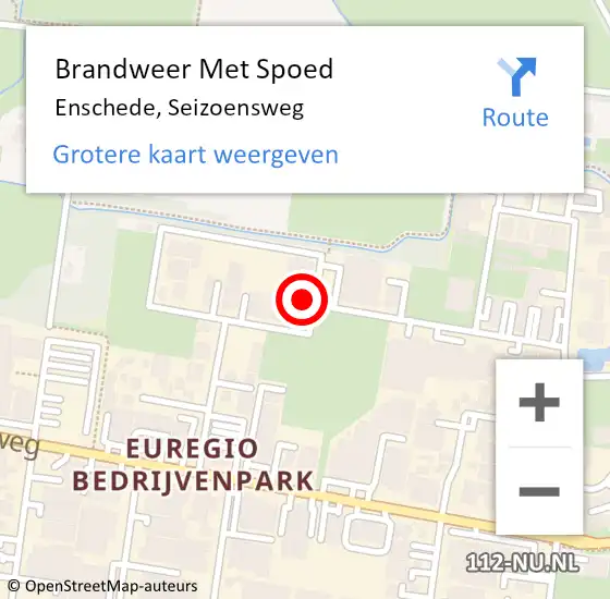 Locatie op kaart van de 112 melding: Brandweer Met Spoed Naar Enschede, Seizoensweg op 17 december 2016 13:38