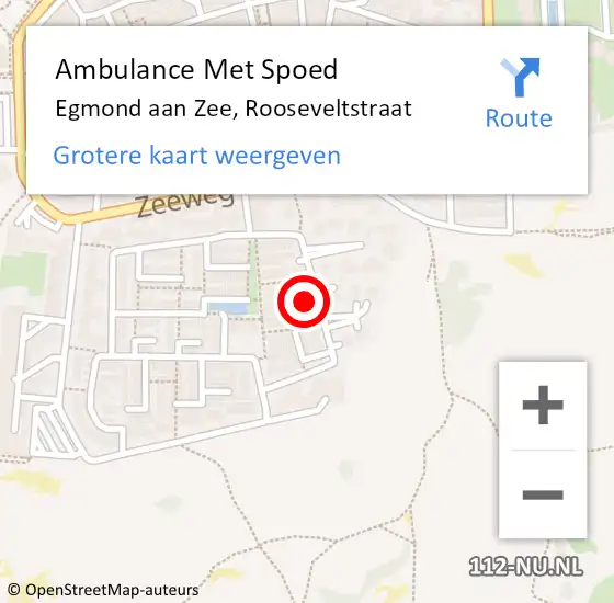 Locatie op kaart van de 112 melding: Ambulance Met Spoed Naar Egmond aan Zee, Rooseveltstraat op 17 december 2016 13:57