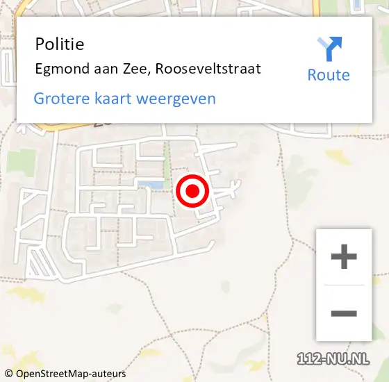 Locatie op kaart van de 112 melding: Politie Egmond aan Zee, Rooseveltstraat op 17 december 2016 14:02