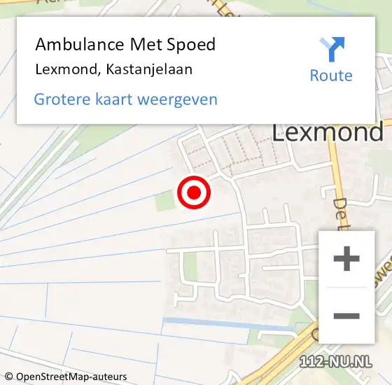 Locatie op kaart van de 112 melding: Ambulance Met Spoed Naar Lexmond, Kastanjelaan op 17 december 2016 14:03