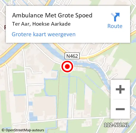 Locatie op kaart van de 112 melding: Ambulance Met Grote Spoed Naar Ter Aar, Hoekse Aarkade op 17 december 2016 14:20