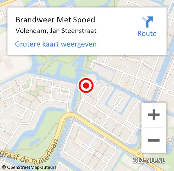 Locatie op kaart van de 112 melding: Brandweer Met Spoed Naar Volendam, Jan Steenstraat op 17 december 2016 14:32