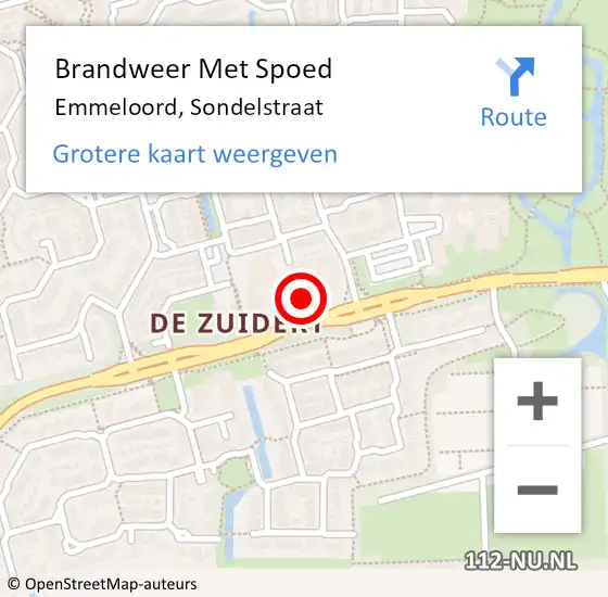 Locatie op kaart van de 112 melding: Brandweer Met Spoed Naar Emmeloord, Sondelstraat op 17 december 2016 15:14