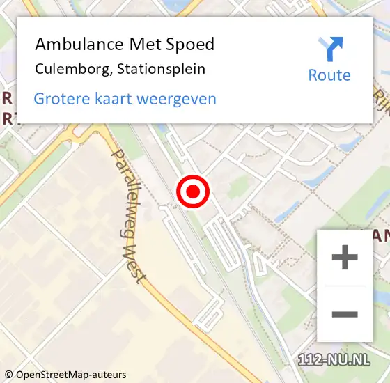 Locatie op kaart van de 112 melding: Ambulance Met Spoed Naar Culemborg, Stationsplein op 17 december 2016 15:36