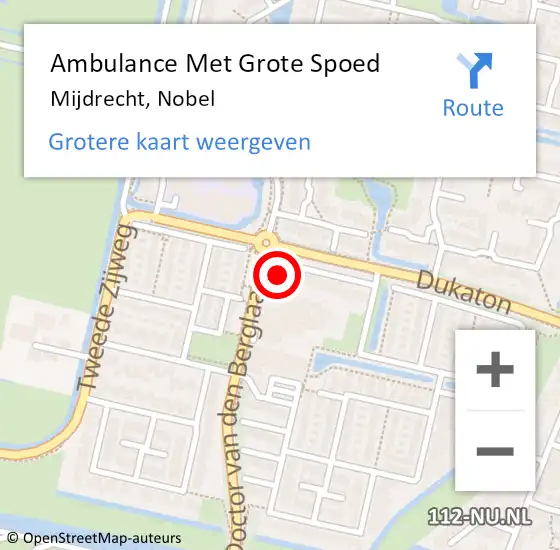 Locatie op kaart van de 112 melding: Ambulance Met Grote Spoed Naar Mijdrecht, Nobel op 17 december 2016 15:57