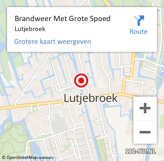 Locatie op kaart van de 112 melding: Brandweer Met Grote Spoed Naar Lutjebroek op 17 december 2016 16:43