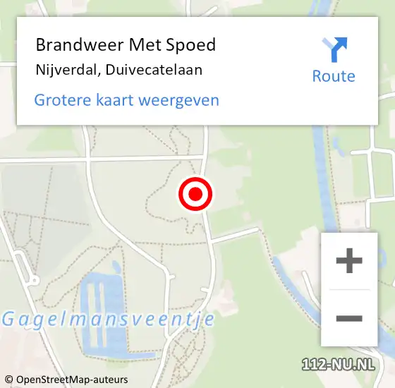 Locatie op kaart van de 112 melding: Brandweer Met Spoed Naar Nijverdal, Duivecatelaan op 17 december 2016 16:58