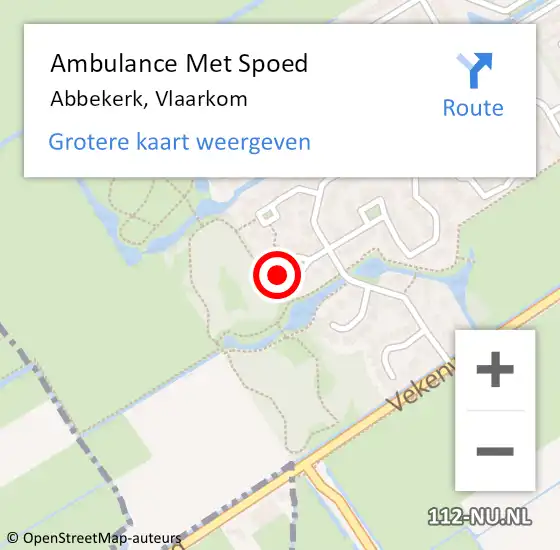 Locatie op kaart van de 112 melding: Ambulance Met Spoed Naar Abbekerk, Vlaarkom op 17 december 2016 18:07