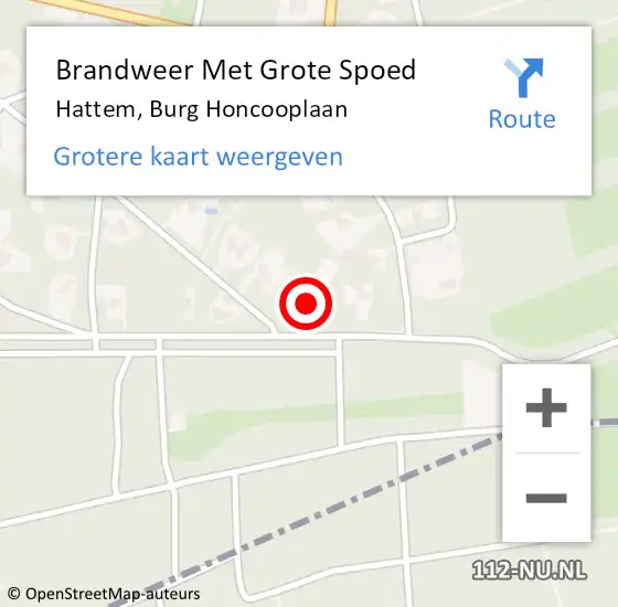 Locatie op kaart van de 112 melding: Brandweer Met Grote Spoed Naar Hattem, Burg Honcooplaan op 17 december 2016 18:49