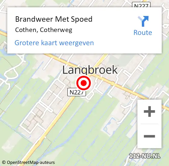 Locatie op kaart van de 112 melding: Brandweer Met Spoed Naar Cothen, Cotherweg op 17 december 2016 18:54