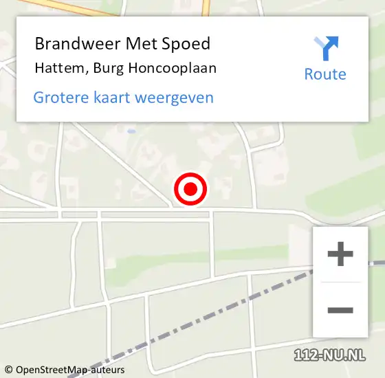 Locatie op kaart van de 112 melding: Brandweer Met Spoed Naar Hattem, Burg Honcooplaan op 17 december 2016 19:36