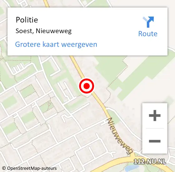 Locatie op kaart van de 112 melding: Politie Soest, Nieuweweg op 17 december 2016 20:00