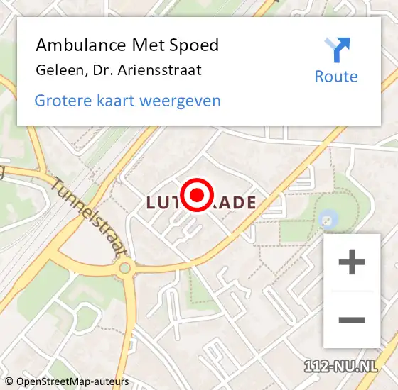 Locatie op kaart van de 112 melding: Ambulance Met Spoed Naar Geleen, Dr. Ariensstraat op 4 januari 2014 20:46