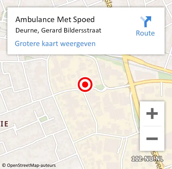 Locatie op kaart van de 112 melding: Ambulance Met Spoed Naar Deurne, Gerard Bildersstraat op 17 december 2016 21:56