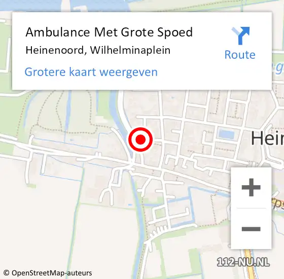 Locatie op kaart van de 112 melding: Ambulance Met Grote Spoed Naar Heinenoord, Wilhelminaplein op 17 december 2016 22:10