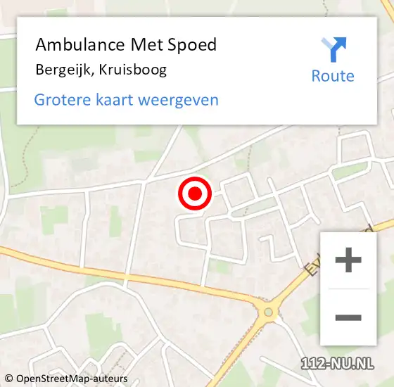 Locatie op kaart van de 112 melding: Ambulance Met Spoed Naar Bergeijk, Kruisboog op 17 december 2016 22:44