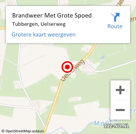 Locatie op kaart van de 112 melding: Brandweer Met Grote Spoed Naar Tubbergen, Uelserweg op 17 december 2016 23:13